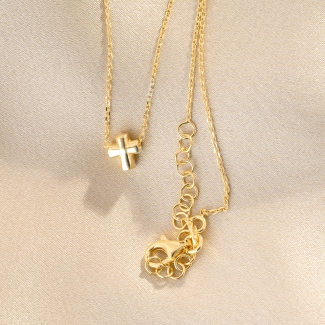 Minimal Cross Gold - Plated Silver Necklace