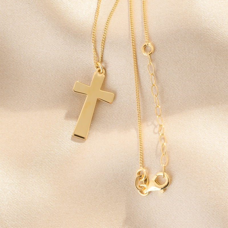 Colier argint Golden Cross