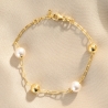 Dual Glow Pearl Gold - Plated Silver Bracelet