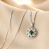 Colier argint Un Poco de Gracia green zirconia