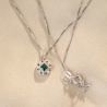Colier argint Un Poco de Gracia green zirconia