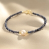 Bratara argint Grey Sapphire cu perla, gold