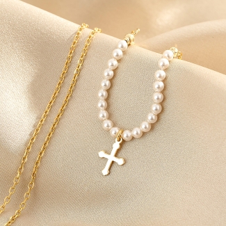 Silver Necklace For My Faith Pearls Gold