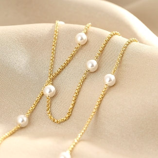 Colier argint My Pearls gold