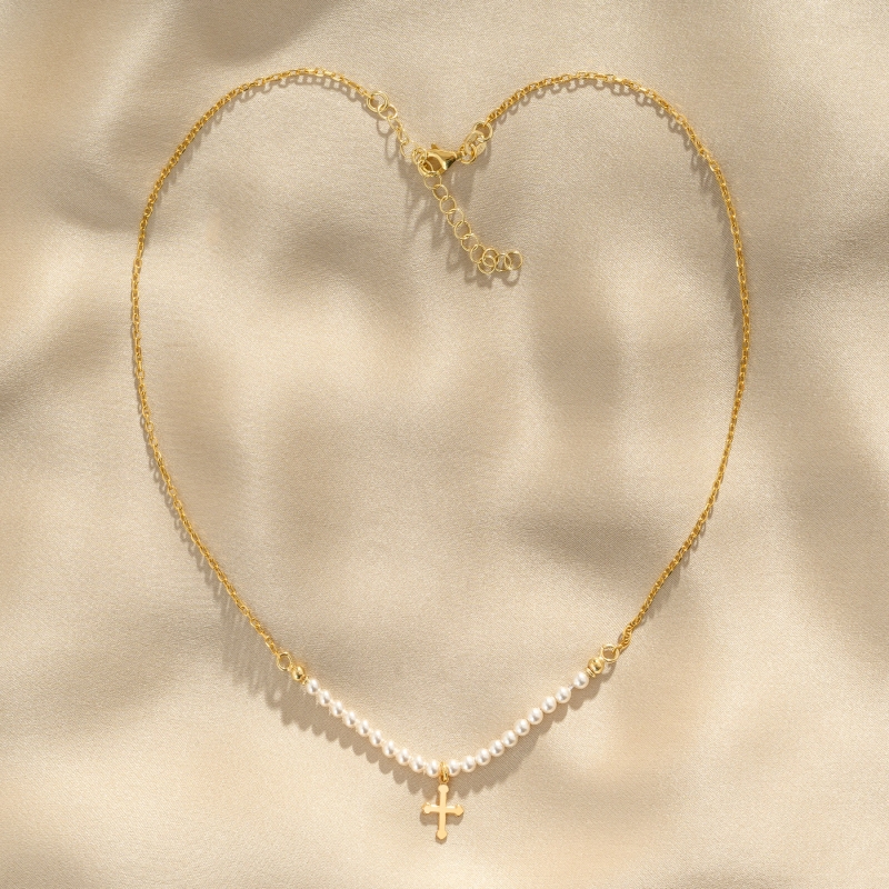 Silver Necklace For My Faith Pearls Gold
