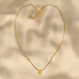 Colier argint For My Lucky Days pearls gold