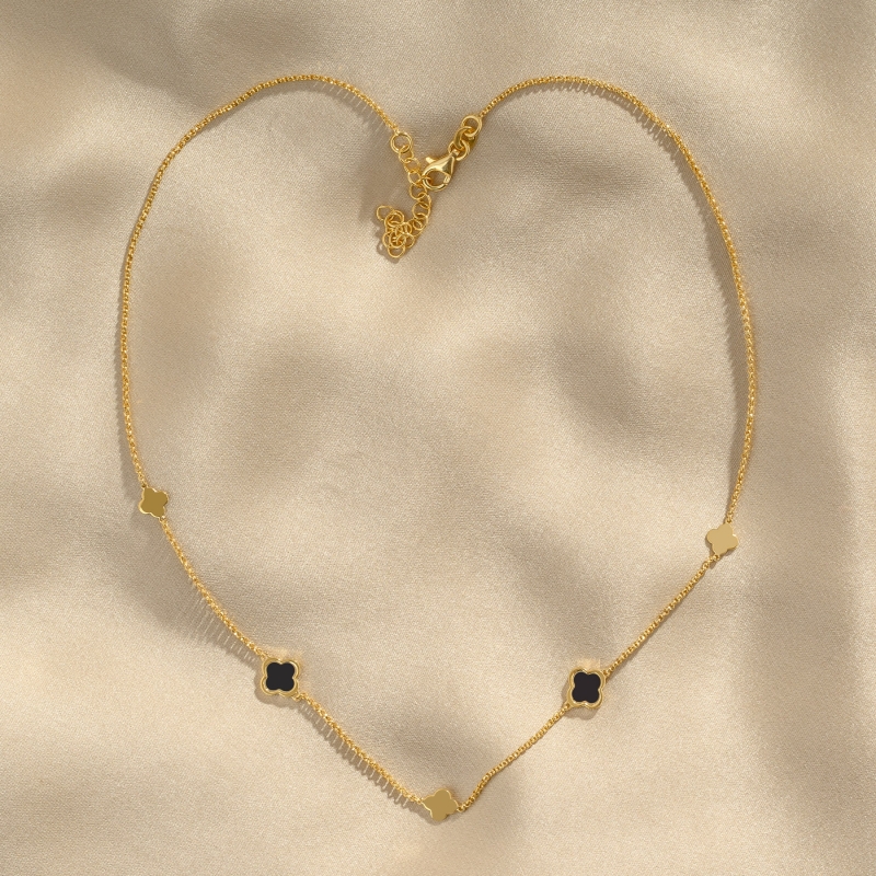 Colier argint Iconic Black gold