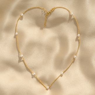 Silver Necklace My Pearls Gold