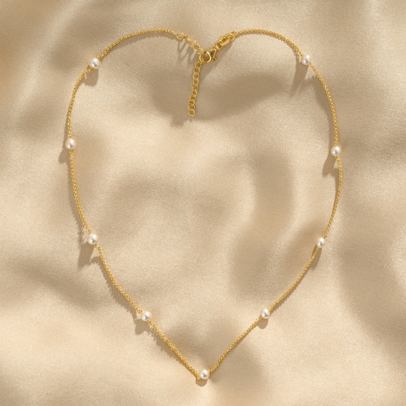 Silver Necklace My Pearls Gold