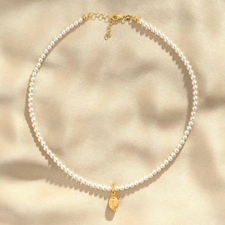 Colier argint Pearls. Gold Touch Mood