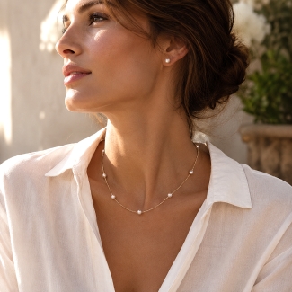 Colier argint My Pearls gold | Perle SW | Tie-Me-Up