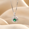 Colier argint Un Poco de Gracia green zirconia
