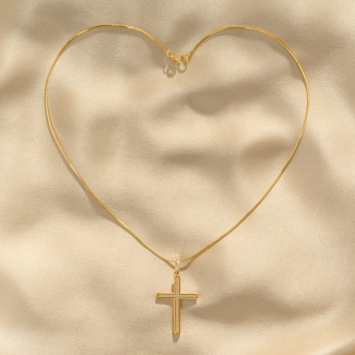 Colier argint Cross The Line gold