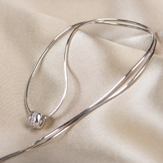 Collection My Way 925 Rodi. Silver pendant with black faceted onyx teardrop