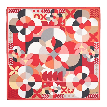 Esarfa matase S twill Lost in Bloom red