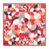 Lost in Bloom Abstract Silk Twill Scarf, Red