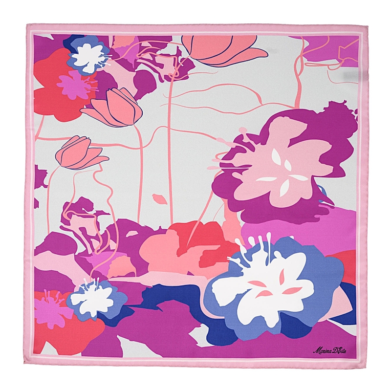 Reflection Floral Silk Scarf, Pink