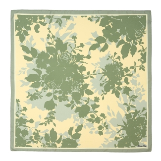 Beautifully Yours Floral Silk Twill Scarf, Olive Green