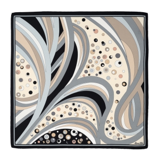 City Escape Abstract Silk Twill Scarf, Pearl Grey