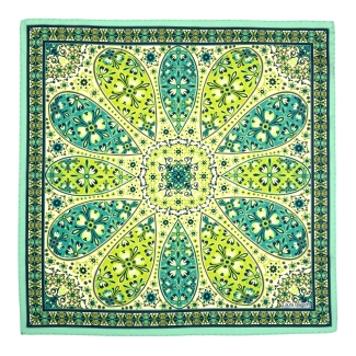 Good Vibe Abstract Silk Twill Scarf, Green