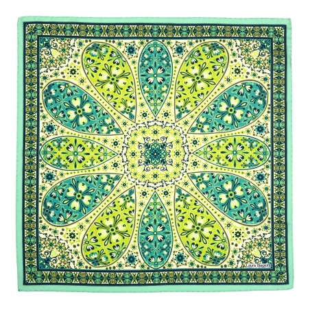Good Vibe Abstract Silk Twill Scarf, Green