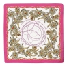 Just a Touch Floral Silk Twill Scarf, Fuchsia Pink