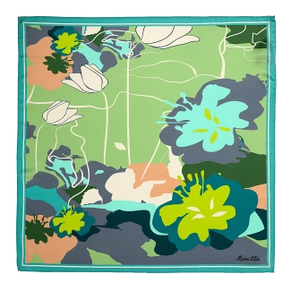 Esarfa matase S Reflection green