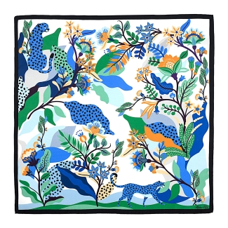 Esarfa matase S twill Wild Dreams blue