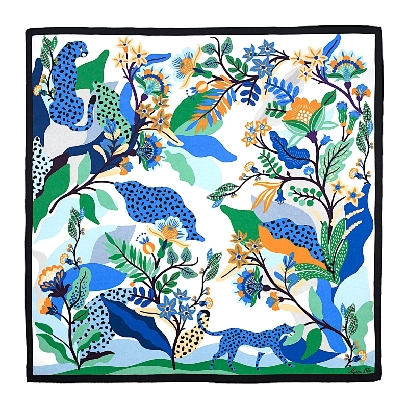 Esarfa matase S twill Wild Dreams blue