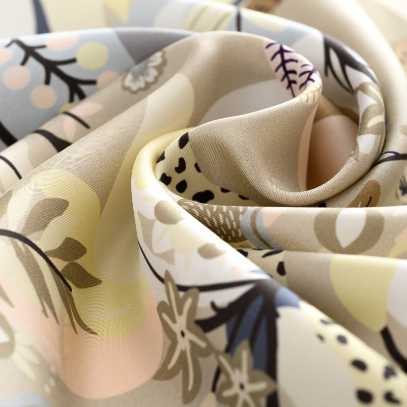 Wild Dreams Animal Print Silk Twill Scarf, Beige