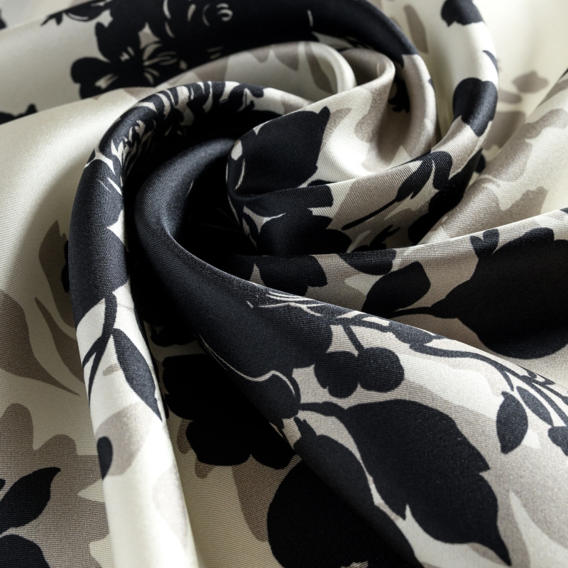 Beautifully Yours Floral Silk Twill Scarf, Black