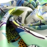 Wild Dreams Animal Print Silk Twill Scarf, Green