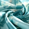 Beautifully Yours Floral Silk Twill Scarf, Teal Green