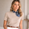 Smile for Me Floral Silk Twill Scarf, Blue