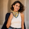 Smile for Me Floral Silk Twill Scarf, Yellow
