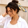 Smile for Me Floral Silk Twill Scarf, Yellow