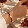 Bratara argint Burgundy cu pietre semipretioase de granat si cu perla