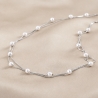 Delicate 20 Pearls Silver Necklace