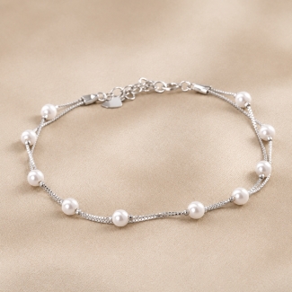 Bratara argint Delicate 10 Pearls pentru femei