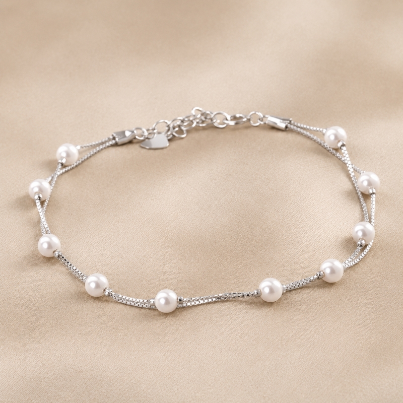 Bratara argint Delicate 10 Pearls pentru femei