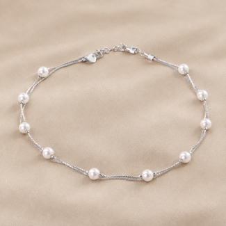 Bratara argint Delicate 10 Pearls pentru femei