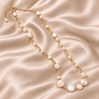 Sterling Silver pink Necklace Pearls Connection