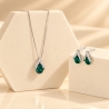 Sterling Silver Set Feelings Emerald Drops