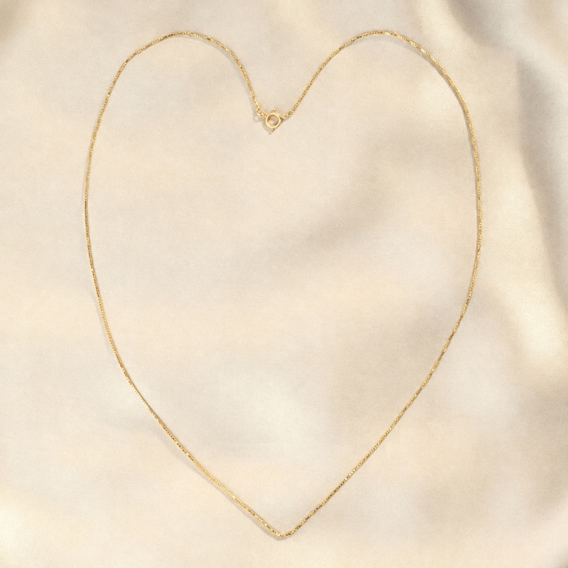 Lantisor argint placat cu aur 18K, 60 cm +