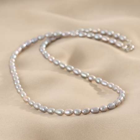 Colier argint Pearly Grey Touch perle de cultura