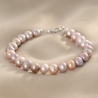 925 Silver Bracelet Rosé Moonlight, cultured pearls