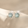 Cercei argint Minimal Solitaire Aqua cu moissanite
