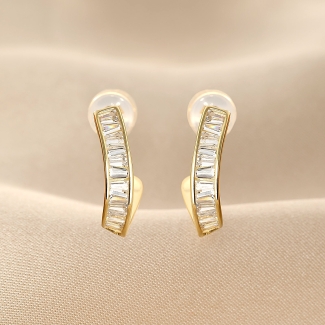 Cercei argint Being in the Light zirconia gold