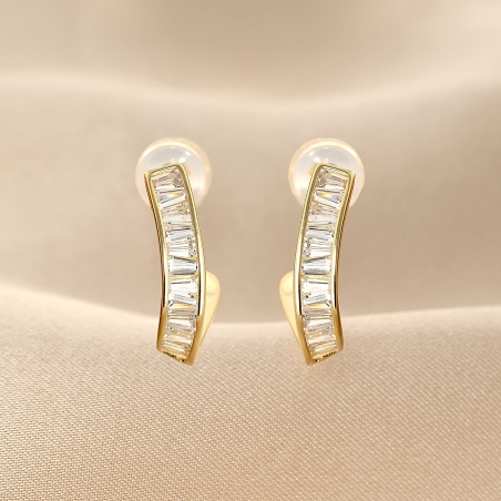Cercei argint Being in the Light zirconia gold