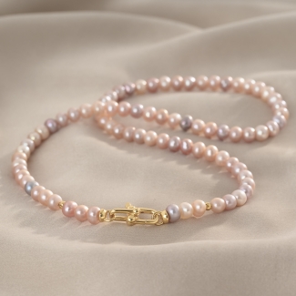 Colier argint Not So Innocent perle de cultura, gold